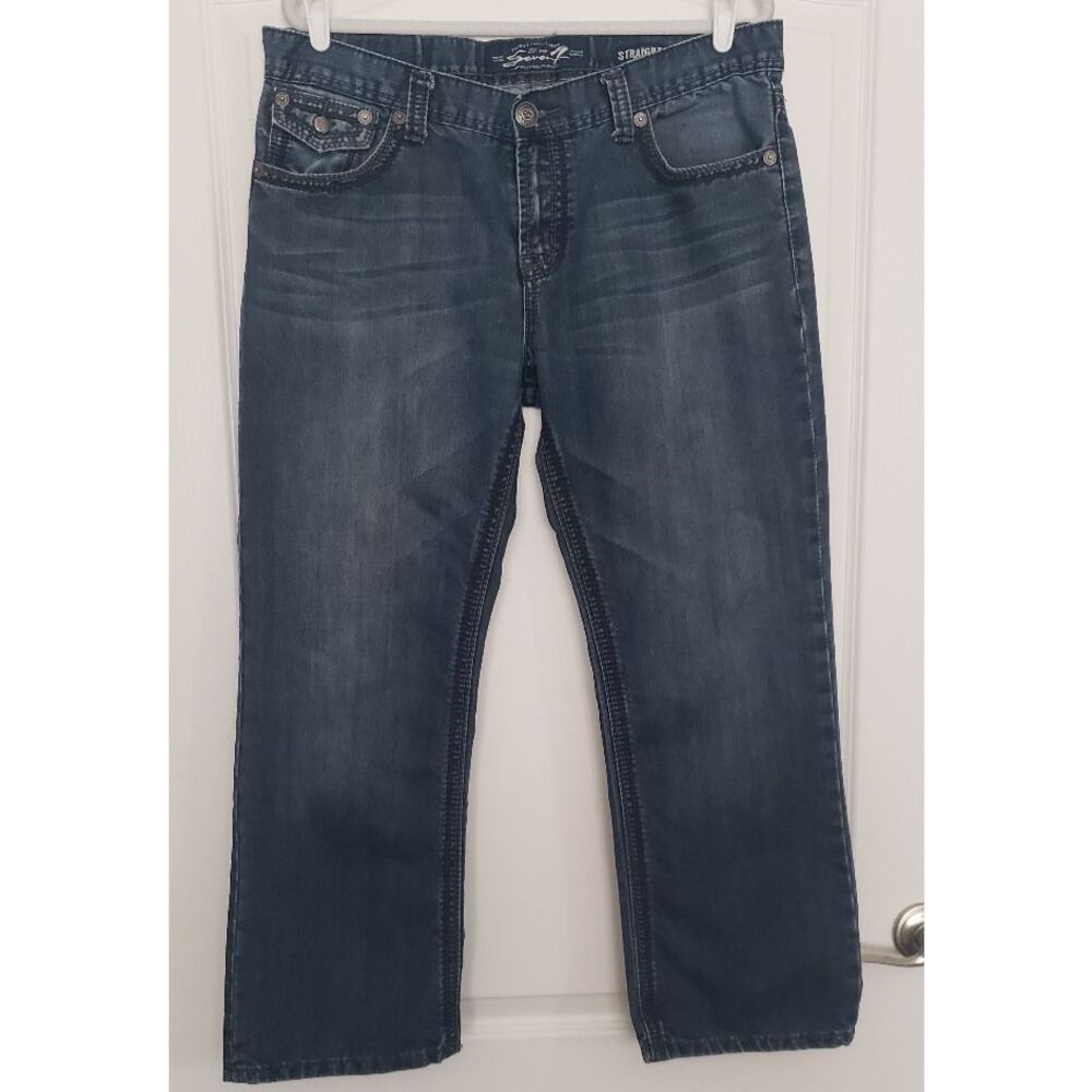 Seven7 Straight Flap Pockets Jeans Mens Size 36x30 Denim Western‎